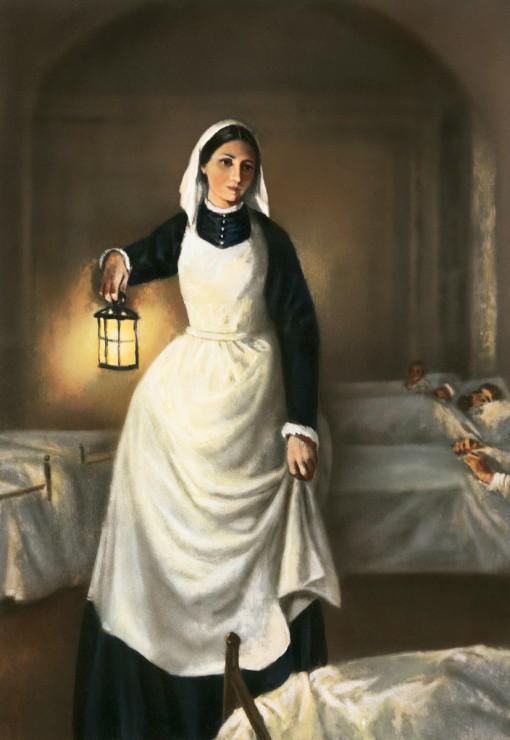 Mujeres en la historia - Página 2 Illustration-of-florence-nightingale-holding-lamp